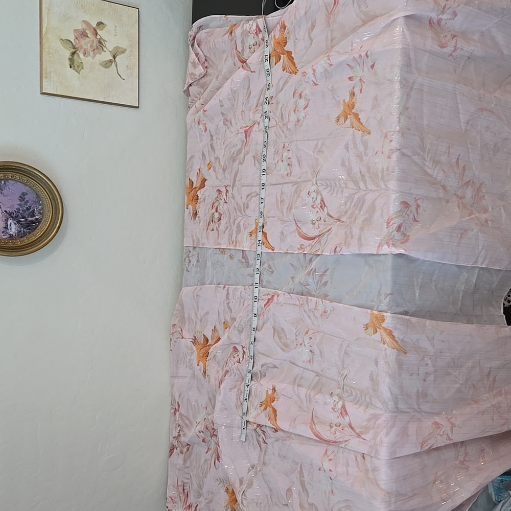 Ted Baker Rhiaa Rhapsody Kimono Pink Mettallic Threading Birds Floral Size OS - Picture 8 of 9